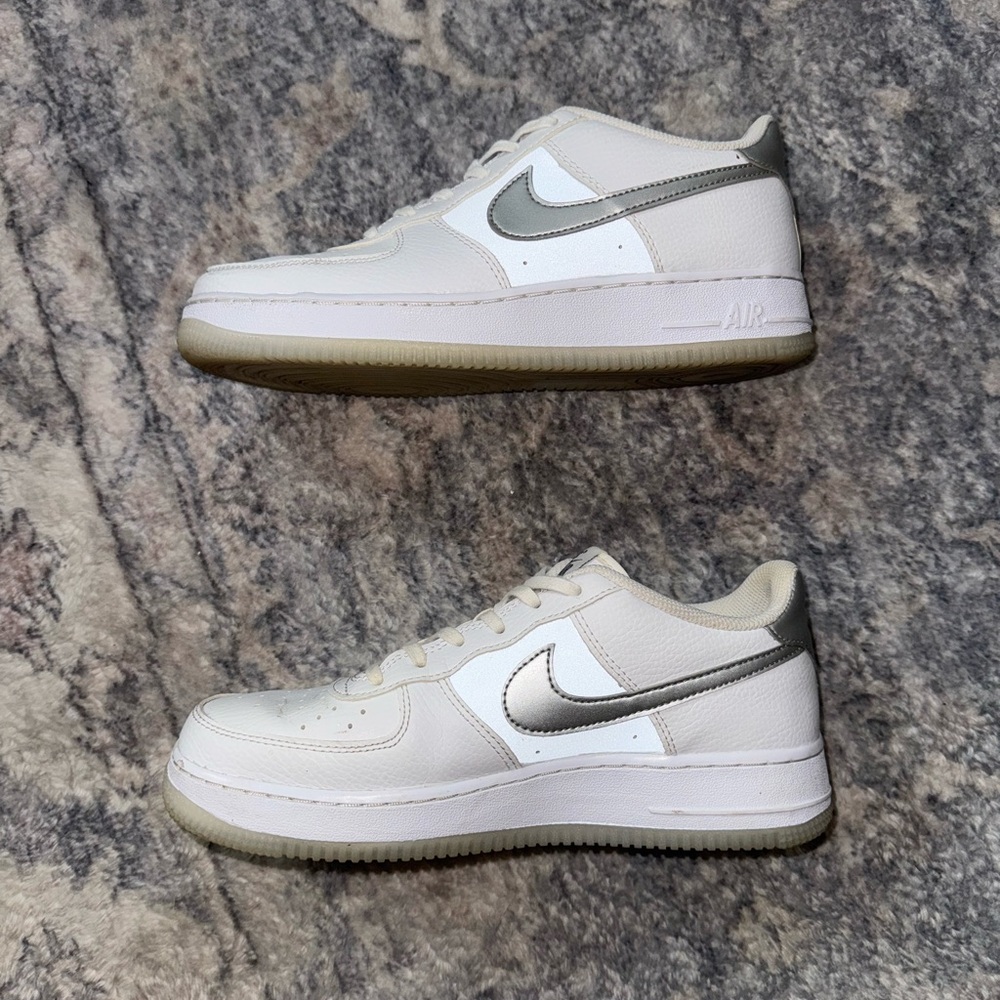 Nike Cream and Gray Air Force 1 Sneakers